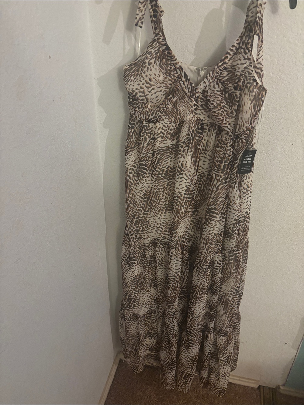 Express Brown and Cream Printed Maxi Dress